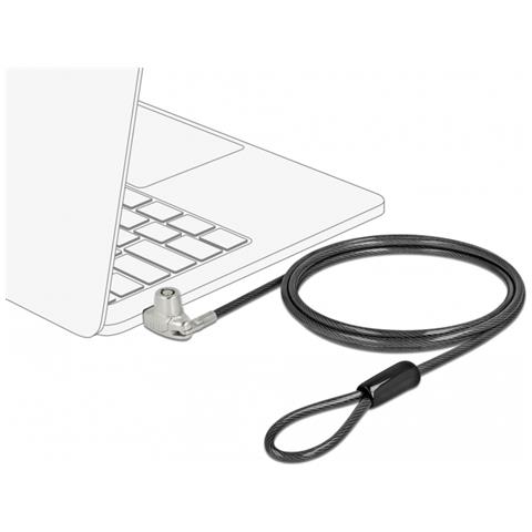 Navilock Cavo di sicurezza per computer portatile con Key Lock per slot HP Nano - Cavo in acciaio al carbonio - Foto 4