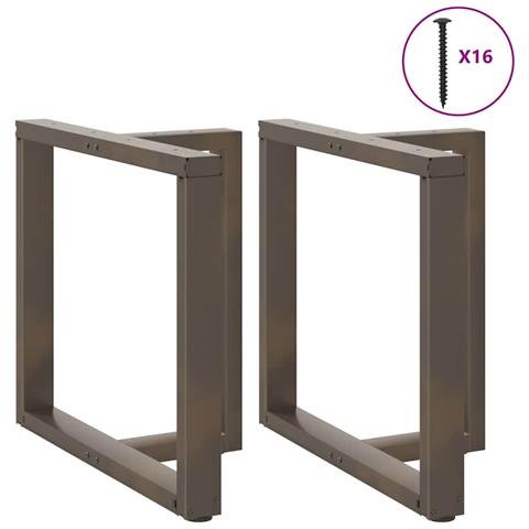 Gambe Tavolo Pranzo A T 2 Pz Naturale 80x35x(72-73) Cm Acciaio - Foto 3