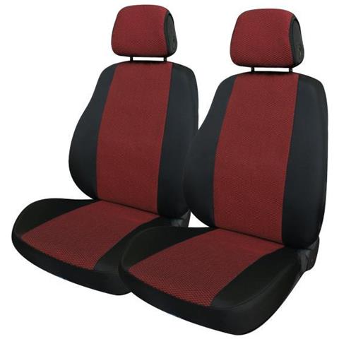 Serie Completa Coprisedili Fast&smart Tg. Speciale Tess. Misto Cotone Nero/rosso - Foto 2