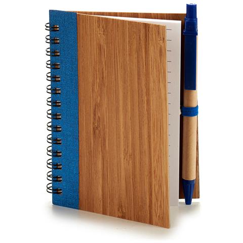 Pack 4 Quaderni Bambu Gomma Liscia E Penna 13x10cm Assortimento 4 Colori. - Foto 3