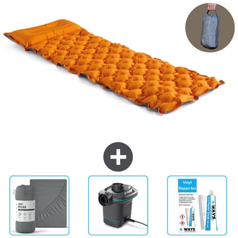 Set Materassino Gonfiabile - 191x71x11 Cm - Oranje - Include Accessori Coordinati Cb12 - Foto 1