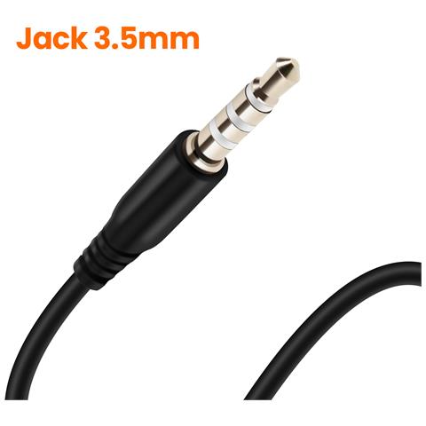 Auricolari Jack 3,5mm In-ear 1,2m Musica E Chiamate, Nero - Foto 2
