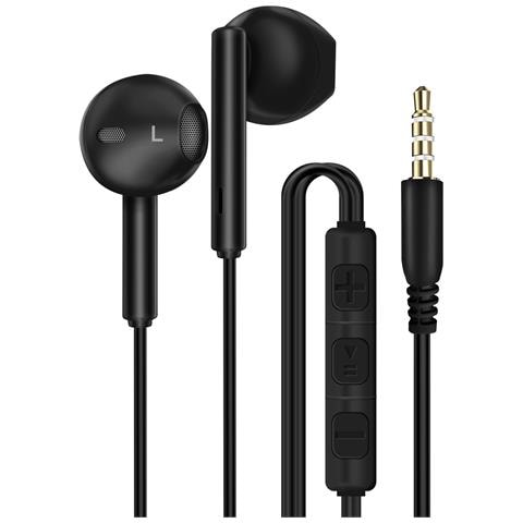 Auricolari Jack 3,5mm In-ear 1,2m Musica E Chiamate, Nero - Foto 1