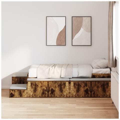 Struttura Letto di Stoccaggio Quercia Affumicata 90x190 cm - Foto 2