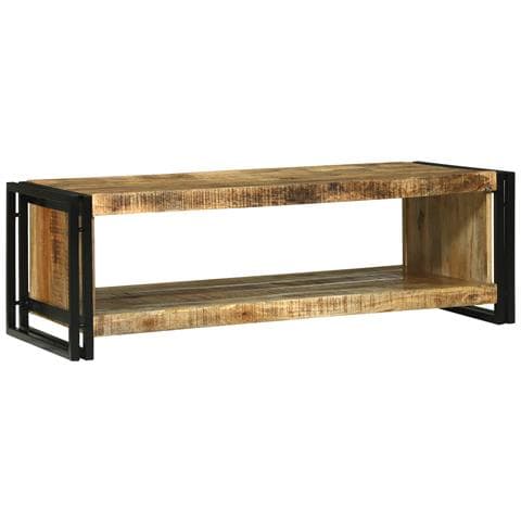 Tavolino da Caffè 120x50x38 cm Legno Massello Grezzo di Mango - Foto 1