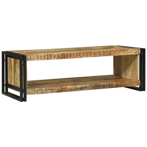 Tavolino da Caffè 120x50x38 cm Legno Massello Grezzo di Mango - Foto 2