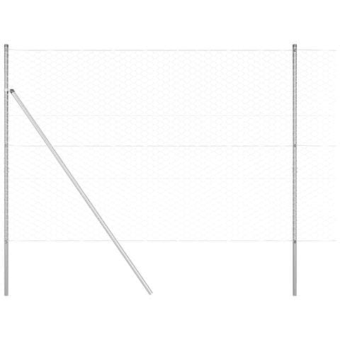 Recinto Esagonale  1.5x50 m Acciaio Zincato, Pali Recinto  13 pcs Ø32 mm 200 cm Acciaio Zincato - Foto 1