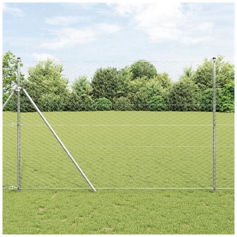 Recinto Esagonale  1.5x50 m Acciaio Zincato, Pali Recinto  13 pcs Ø32 mm 200 cm Acciaio Zincato - Foto 2