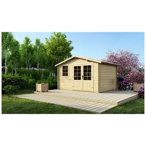 Casetta Da Giardino In Legno - 11.70m2 - 3.90x3.00m - 34mm - Colore: Naturale - Foto 1