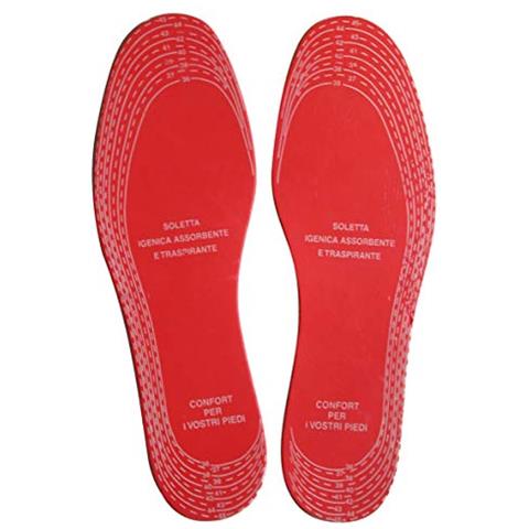 Packcenter 2 Pezzi. Solette Traspiranti, Rosso, Taglia Unica - Foto 1