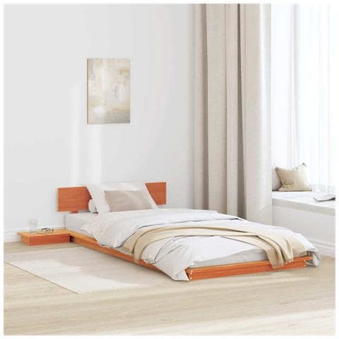 Struttura del letto Marrone 90 x 200 cm legno - Foto 2