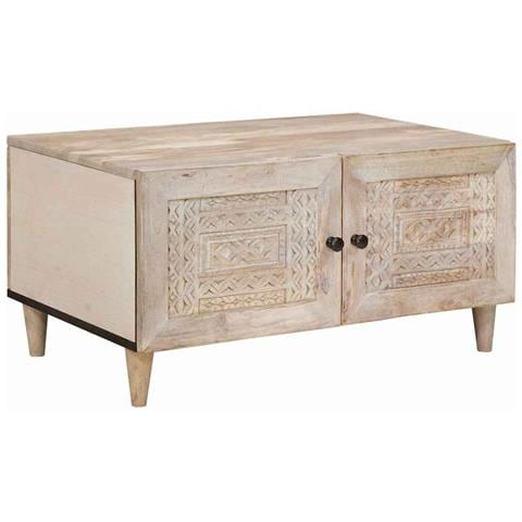 Tavolino da salotto con archiviazione Beige 80 x 50 x 40 cm - Foto 1
