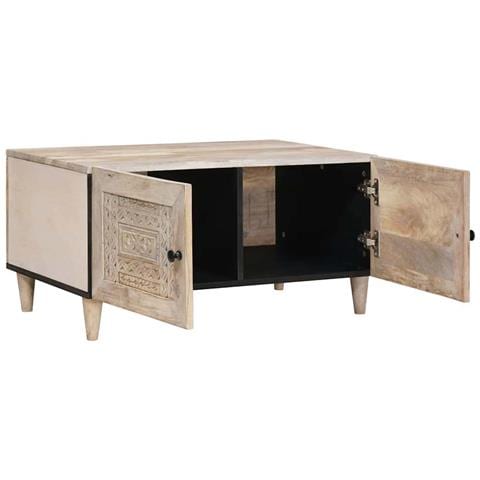 Tavolino da salotto con archiviazione Beige 80 x 50 x 40 cm - Foto 2