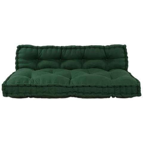 Cuscino per Divano Pallet 2 pcs Verde Tessuto - Foto 2