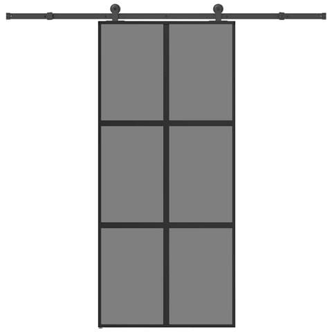 Porta Scorrevole Ferramenta 90x205 cm Vetro Temperato Alluminio - Foto 1