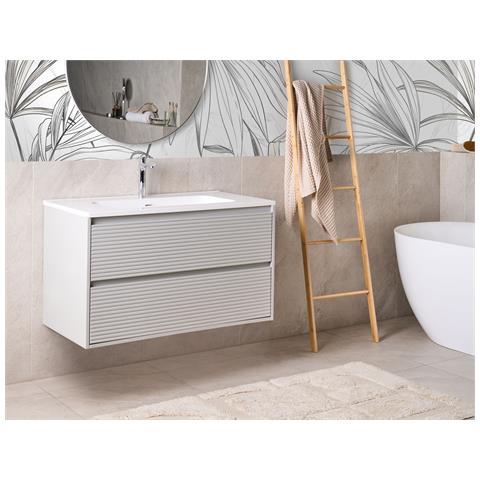 Mobile Lavabo A Parete Con Lavabo Bahia 100 Cm Grigio - Foto 1