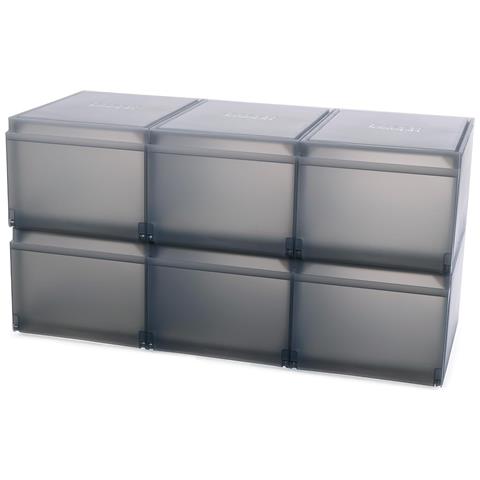 Scatola Porta Scarpe Shoecase Sei Pezzi Per Organizzare Calzature Design Impilabile Finestra Trasparente Materiale Resistente Colore Grigio Facile Da Pulire - Foto 1