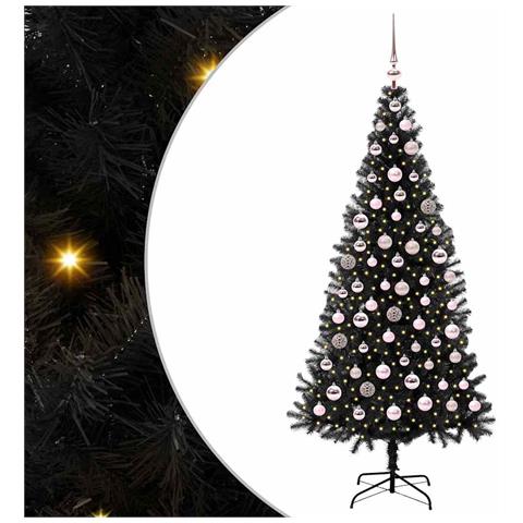 Albero di Natale con 300 LED con supporto Nero 180 cm PVC - Foto 1