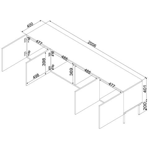 Armadio RTV ISLA 200x40x60 nero opaco - Foto 4