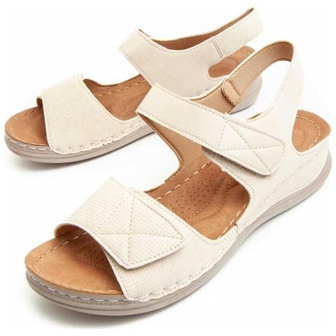 Sandalo Con Zeppa Colina Beige Beige Materiale Sintetico - Foto 1