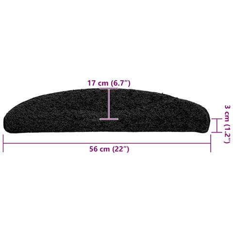 Tappetini per scale 20 pz 56x17x3 cm Nero Semicircolari - Foto 8