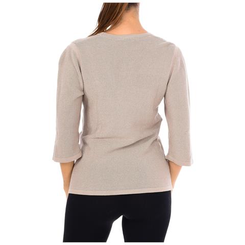 Maglia Da Donna Girocollo A Maniche Lunghe Apul01-a651 - Foto 2