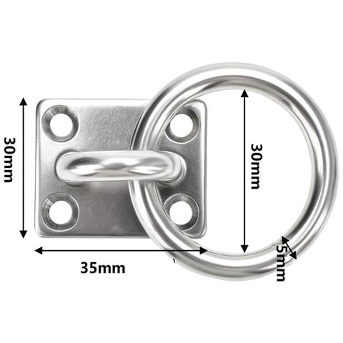 Set Da 4 Occhielli Con Gancio In Acciaio Inossidabile Con Viti E Tasselli Di Espansione - Fissaggi Per Coperta Marittima Per Barche E Yacht - Foto 5