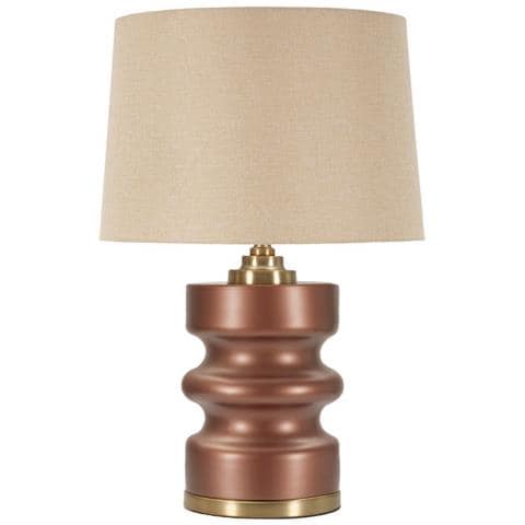 Lampada Da Tavolo Rosenthal -b- In Vetro Marrone Con Paralume Beige Ø 36,5 Cm - Foto 1