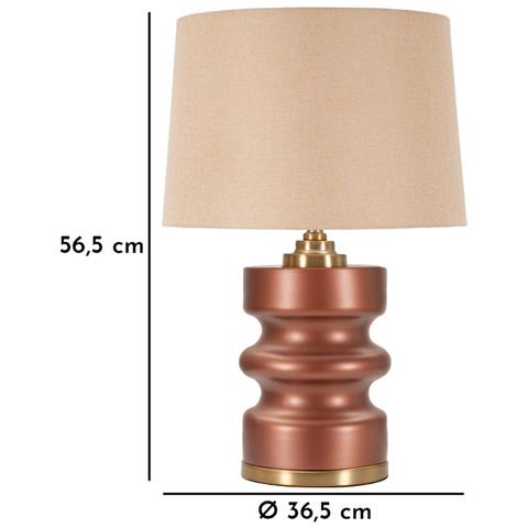 Lampada Da Tavolo Rosenthal -b- In Vetro Marrone Con Paralume Beige Ø 36,5 Cm - Foto 6
