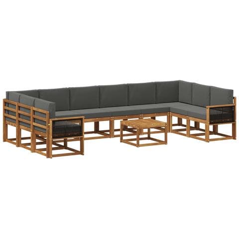 Set di divani da esterno 11 pcs Naturale e Antracite - Foto 1