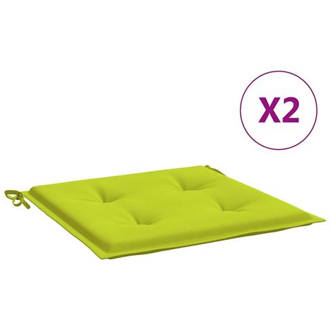 Cuscini per Sedia 2 pz Verde Brillante 50x50x4cm Tessuto Oxford - Foto 1