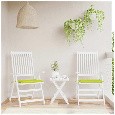 Cuscini per Sedia 2 pz Verde Brillante 50x50x4cm Tessuto Oxford - Foto 2