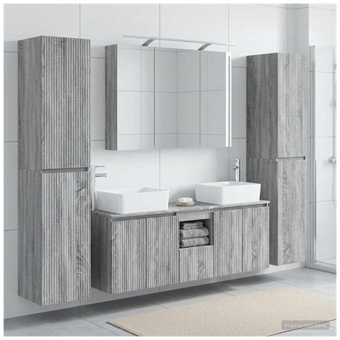 Set di mobili per il bagno 6 pcs Sonoma grigio - Foto 2