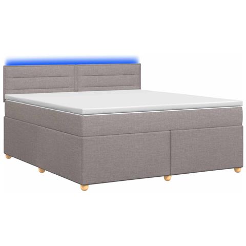 Letto box spring con materasso Tortora 140 x 200 cm Tessuto - Foto 1