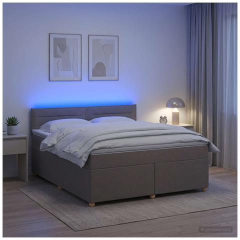 Letto box spring con materasso Tortora 140 x 200 cm Tessuto - Foto 2