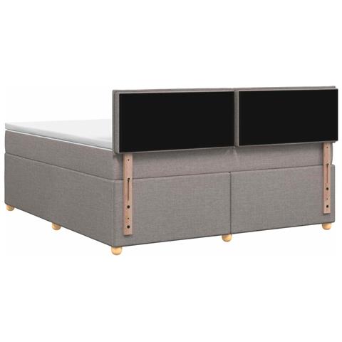 Letto box spring con materasso Tortora 140 x 200 cm Tessuto - Foto 9