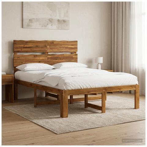 Letto matrimoniale con testiera ROSTOCK Naturale 137 x 190 cm - Foto 10