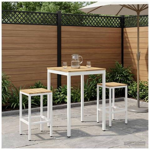 Tavolo Bar da Giardino Bianco 70 x 68,5 x 105 cm - Foto 2