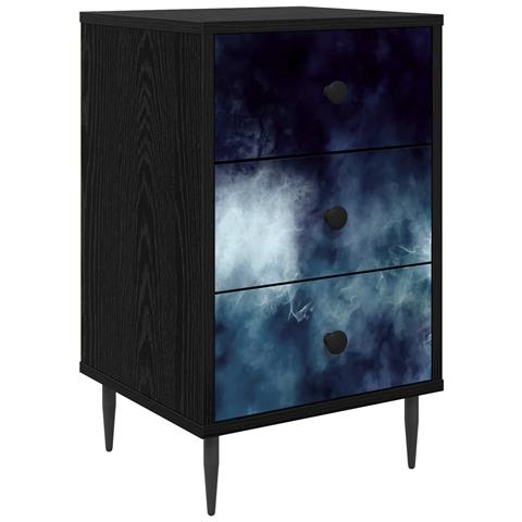 Armadio da Notte RAALTE Rovere Nero 36 x 33 x 61 cm - Foto 1