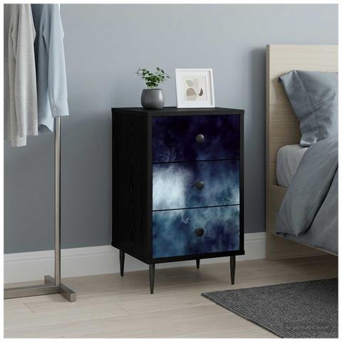 Armadio da Notte RAALTE Rovere Nero 36 x 33 x 61 cm - Foto 2