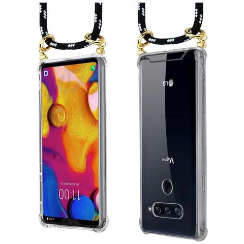 Catena Di Telefoni Cellulari Compatibile Con Lg V40 In Nero Argento - Coperchio Protettivo In Silicone Con Anelli D'oro, Cinturino In Corda E Custodia Staccabile - Foto 10