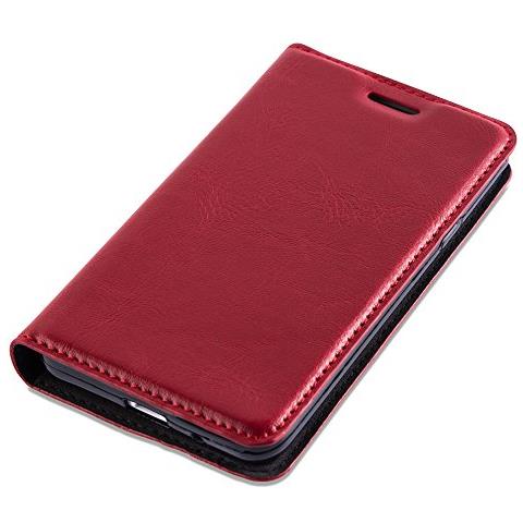 Custodia Compatibile Con Samsung Galaxy S2 / S2 Plus In Rosso Mela - Coperchio Protettiva Con Chiusura Magnetica, Funzione Stand E Tasca Per Le Carte - Foto 2