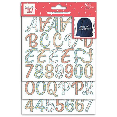 52 Lettere E 20 Numeri Termoadesivi Flex-oh La La, Multicolore, Non Applicabile. - Foto 1