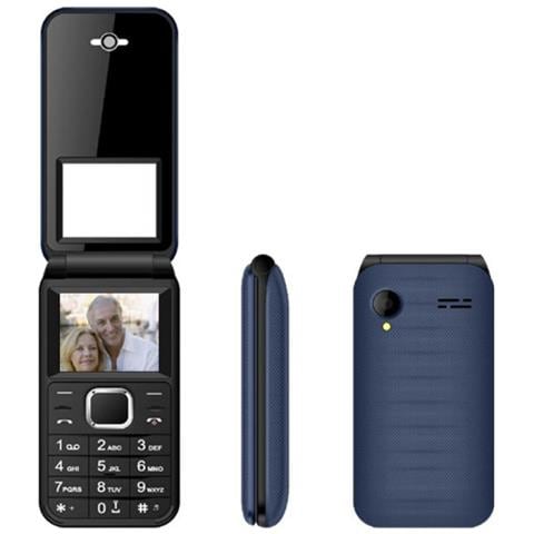 300086 CB cellulare 4,5 cm (1.77") 76 g Nero, Blu Telefono per anziani - Foto 1