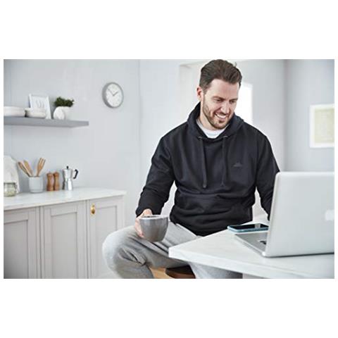 Mens Rigenerata Filati Eco Friendly Anti Pil Flessibile Molle Comodo Zip Fleece-up Maglia Con Cappuccio Felpa Con Cappuccio Nera 3x-large - Foto 4