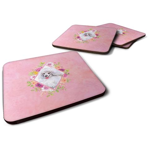 HTN Carolines Treasures Ck4172fc Bianco Mini Barboncino Rosa Fiori In Schiuma HTN Carolines Treasures Ck4172fc Bianco Mini Barboncino Rosa Fiori In Schiuma