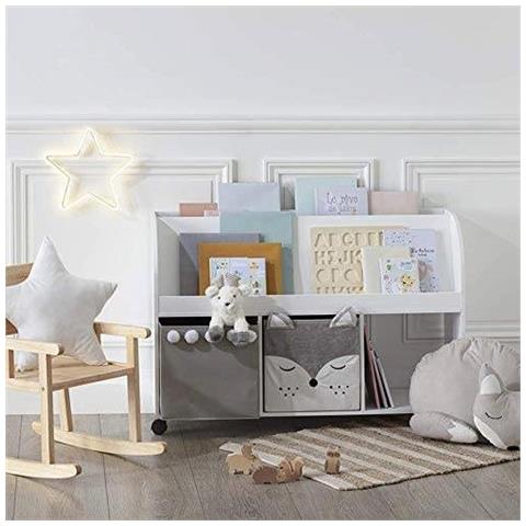 Contenitore Per Bambini, 29 X 29 X 29 Cm, Grigio Con Pompon - Foto 3