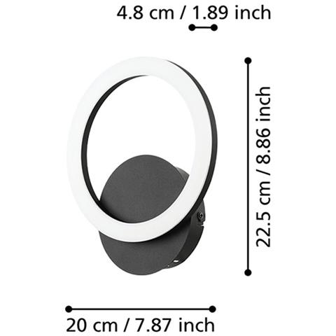 Applique Moderna Parrapos-z Led Acciaio Nero - Foto 3