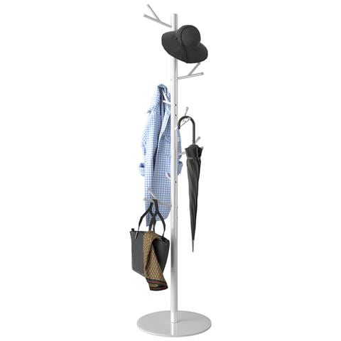 Stand Appendiabiti A Piantana Bianco Attaccapanni Da Terra Salvaspazio 16 Ganci - Foto 2