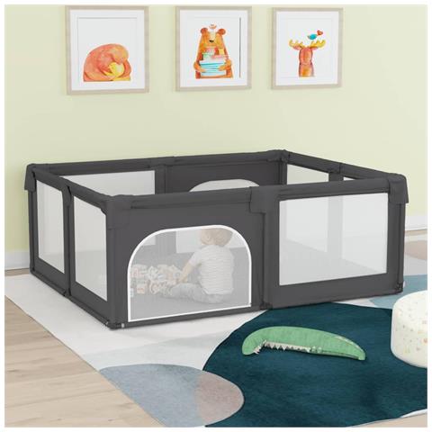 Box Per Bambini Con 2 Porte Grigio Scuro Tessuto Oxford - Foto 1